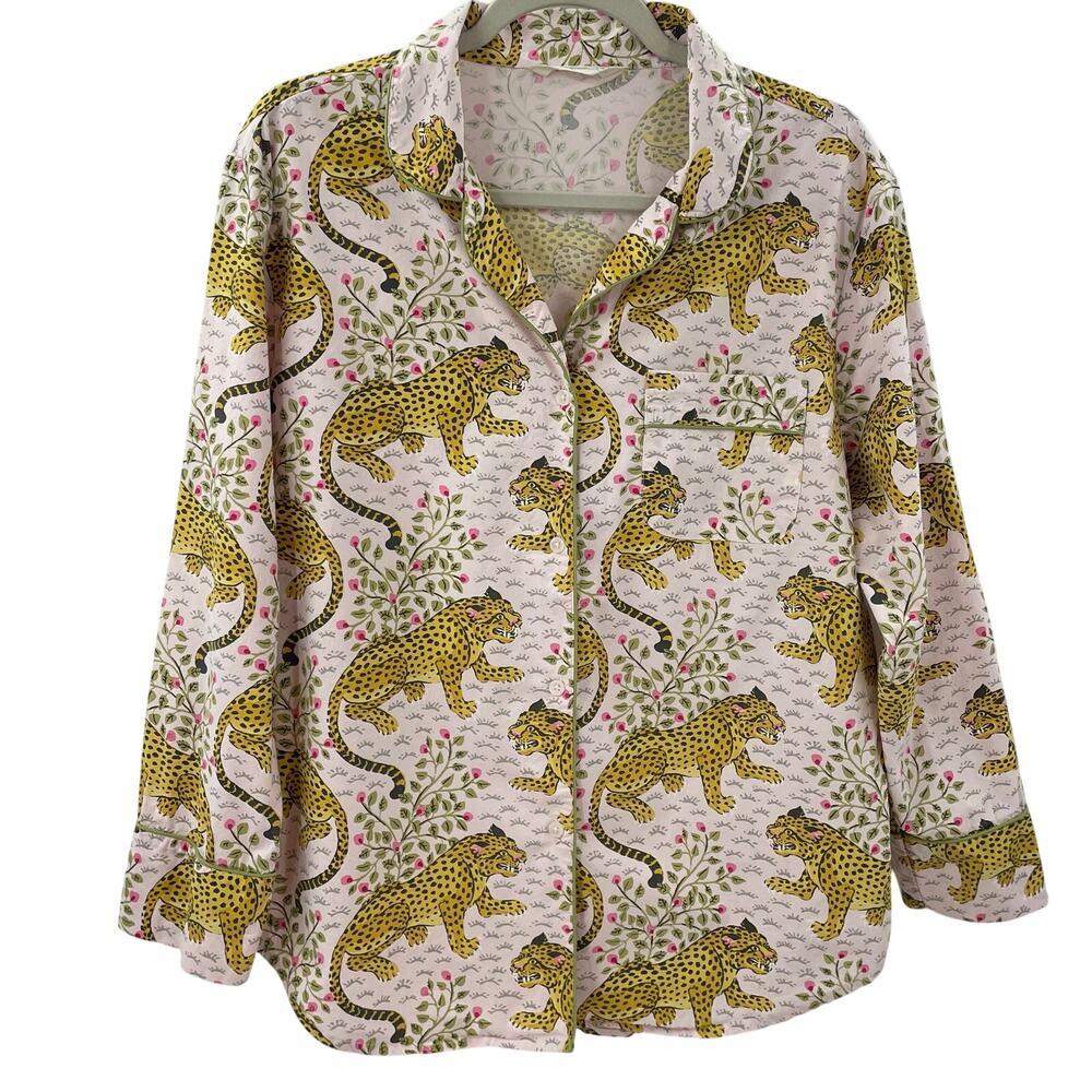 Printfresh Cheetah Bagheera Sleep Set Blush Pink Long Sleeve Pajamas M - Picture 3 of 16